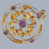 15ct Gold Amethyst Pearl Pendant