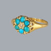 Antique Turquoise and Diamond Cluster Ring