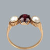 Antique Garnet and Pearl Trilogy Ring