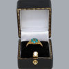 Antique Turquoise and Diamond Cluster Ring in Box