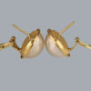 18ct Gold Mabe Pearl Stud Earrings
