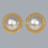 Vintage Mabe Pearl Earrings 18ct Gold