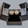 18ct Gold Mabe Pearl Stud Earrings in Box