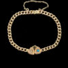 Antique Turquoise Pearl Heart Curb Link Bracelet