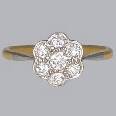 Antique Diamond Daisy Engagement Ring