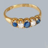 Antique Sapphire and Old Cut Diamond Ring