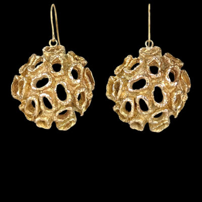 Deakin & Francis Textured Gold Drop Earrings