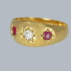 Antique Diamond and Ruby Trilogy Ring