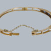 Antique Sapphire and Pearl Bangle with Safety Chain
