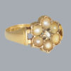 Victorian Pearl and Diamond Cluster Ring