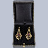 Victorian Garnet Drop Earrings in Box