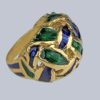 Vintage Kutchinsky Ring Blue and Green Enamel