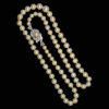 Vintage Pearl Necklace with Diamond Clasp