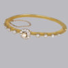 Gold Bangle with antique Diamonds and Pearl