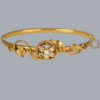 Antique 15ct Gold and Pearl Bangle with Swag Decoration