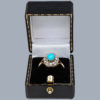Victorian Turquoise and Diamond Cluster Ring in Box