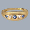 Antique Sapphire and Diamond Bateau Ring Hallmarked 18ct