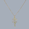 Gold Pendant set with 3 Peridot Stones on gold chain