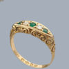 Antique Emerald and Diamond Ring Hallmarked 18ct Gold