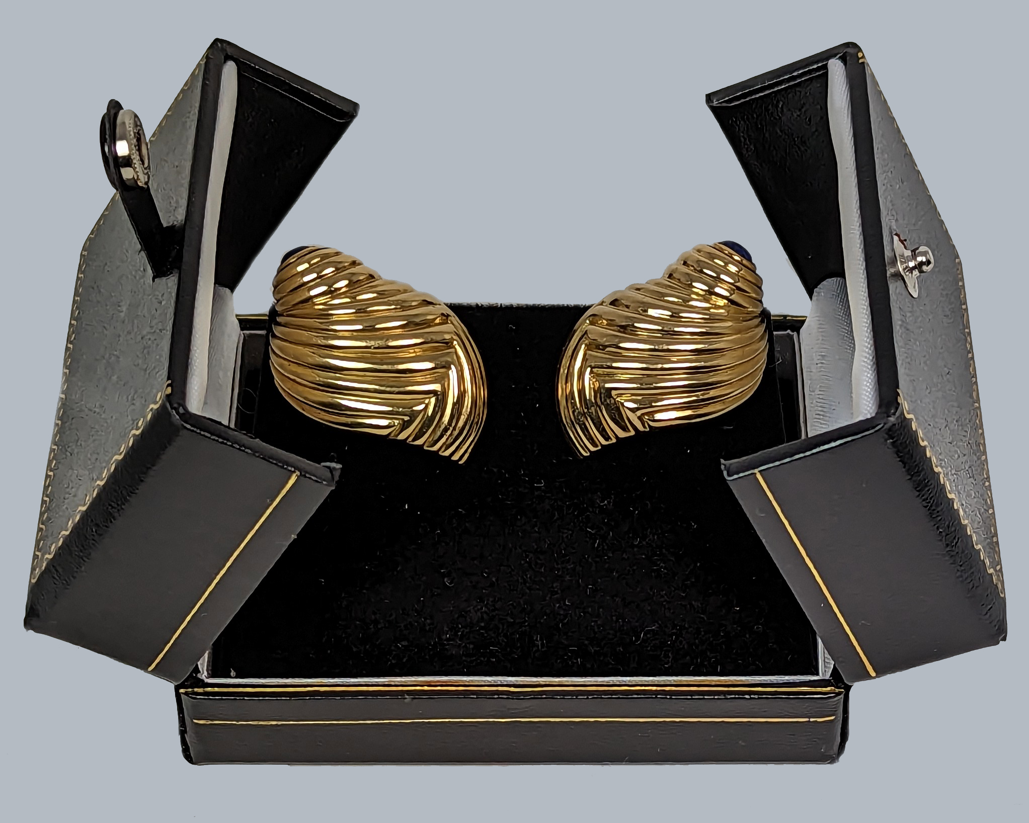 Vintage Boucheron Shell Earrings in box