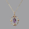 Antique Amethyst and Seed Pearl Pendant