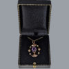 Antique Amethyst and Seed Pearl Pendant in Box