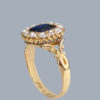 Antique Sapphire Diamond Cluster Ring Showing Shoulders