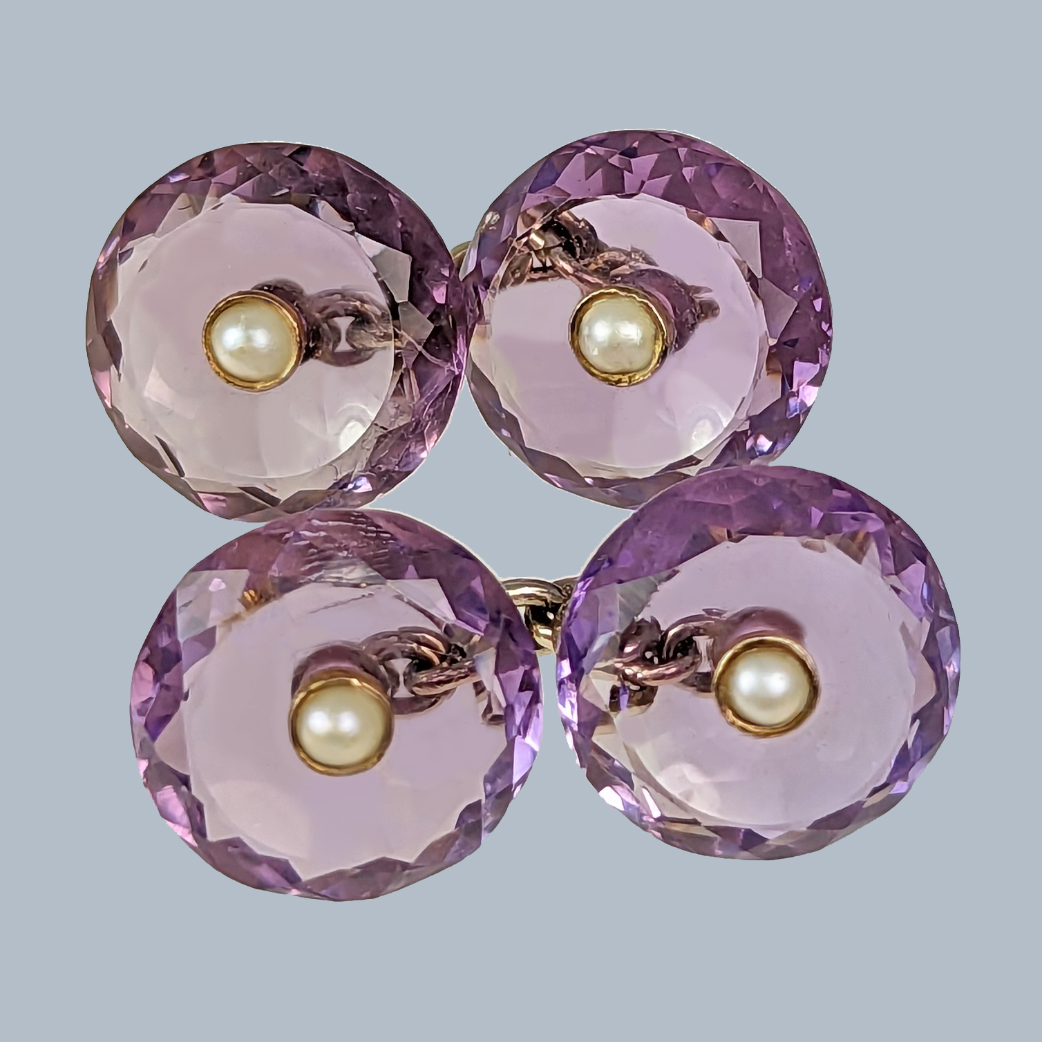 antique cufflinks amethyst pearl