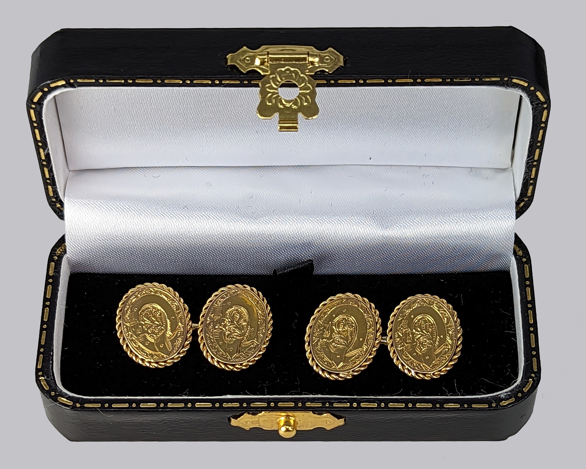 Victorian gold cufflinks in Box