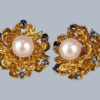 vintage pearl sapphire earrings