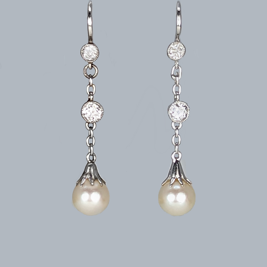 Antique earrings pearl drop