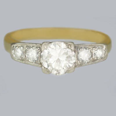 Art Deco Diamond 18ct Gold Engagement Ring