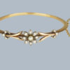 Victorian diamond pearl bangle