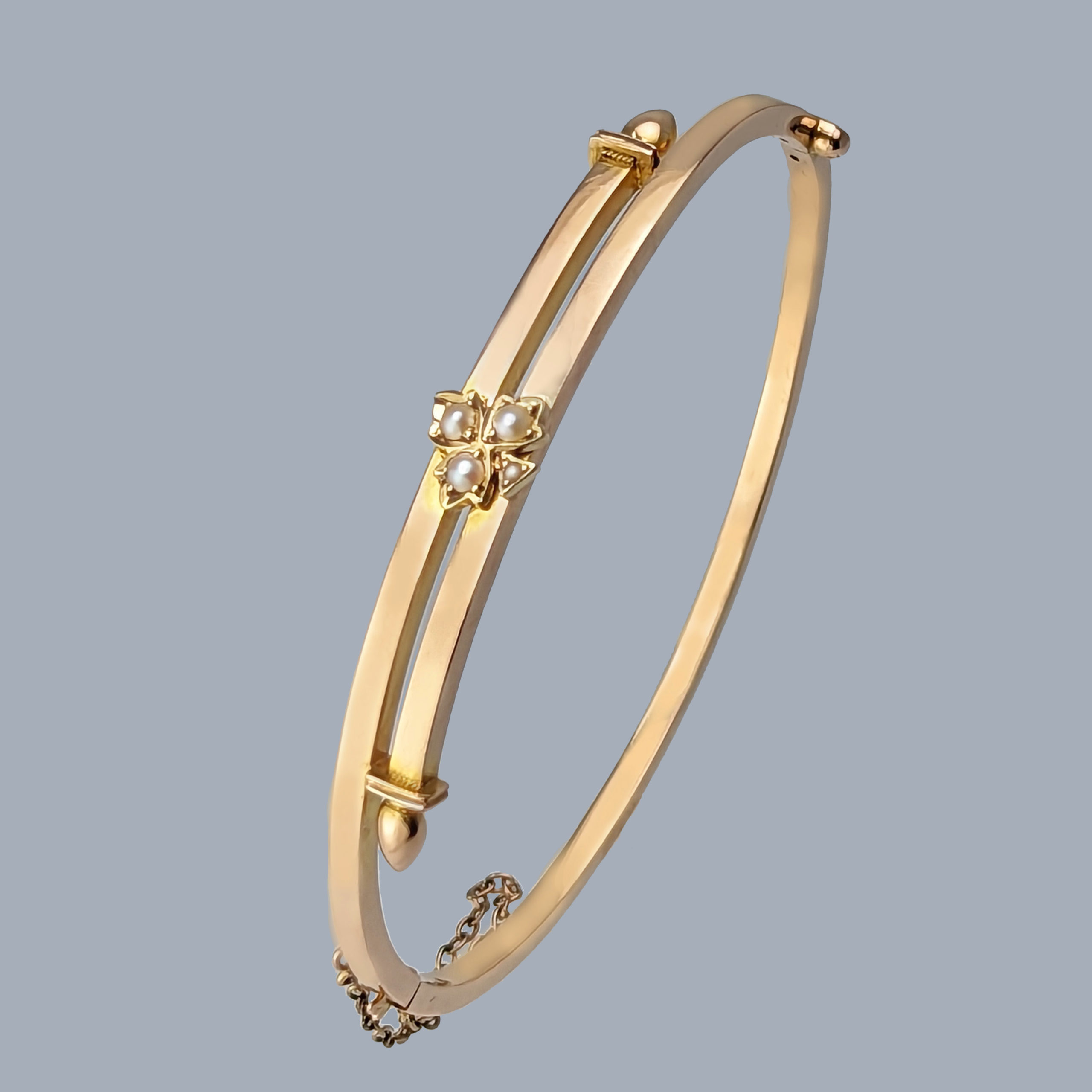 antique bangle pearl gold