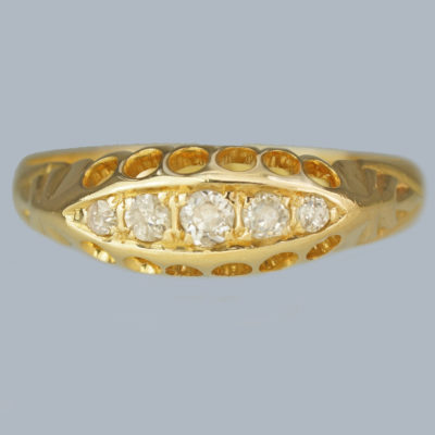 Antique 18ct gold Diamond Five Stone Ring
