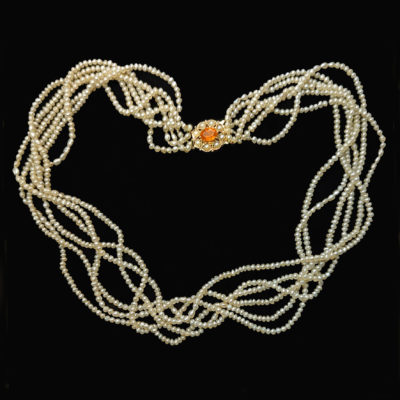 Vintage Cropp and Farr Multi Strand Seed Pearl Necklace