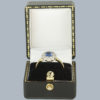 Sapphire and Diamond Cluster Ring in box