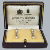 Edwardian natural pearl earrings in box