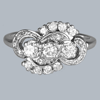 Vintage Diamond Engagement Ring 18ct Gold