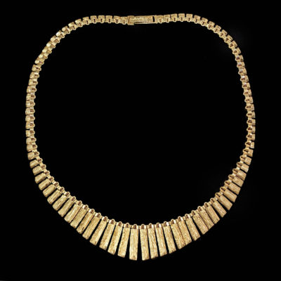 Vintage Cleopatra Necklace Bark Effect Fringe