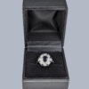 Vintage sapphire cluster ring in box