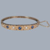 Antique diamond sapphire bangle