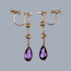 Victorian earrings amethyst pearl