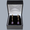 Victorian earrings amethyst pearl in box