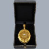 Victorian pearl gold locket in box