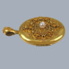 Victorian pearl gold locket