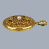 Victorian pearl gold locket