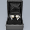 Vintage diamond pearl earrings in box