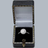 Antique Platinum Diamond Cluster ring in box