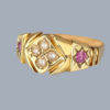 antique pearl ruby ring